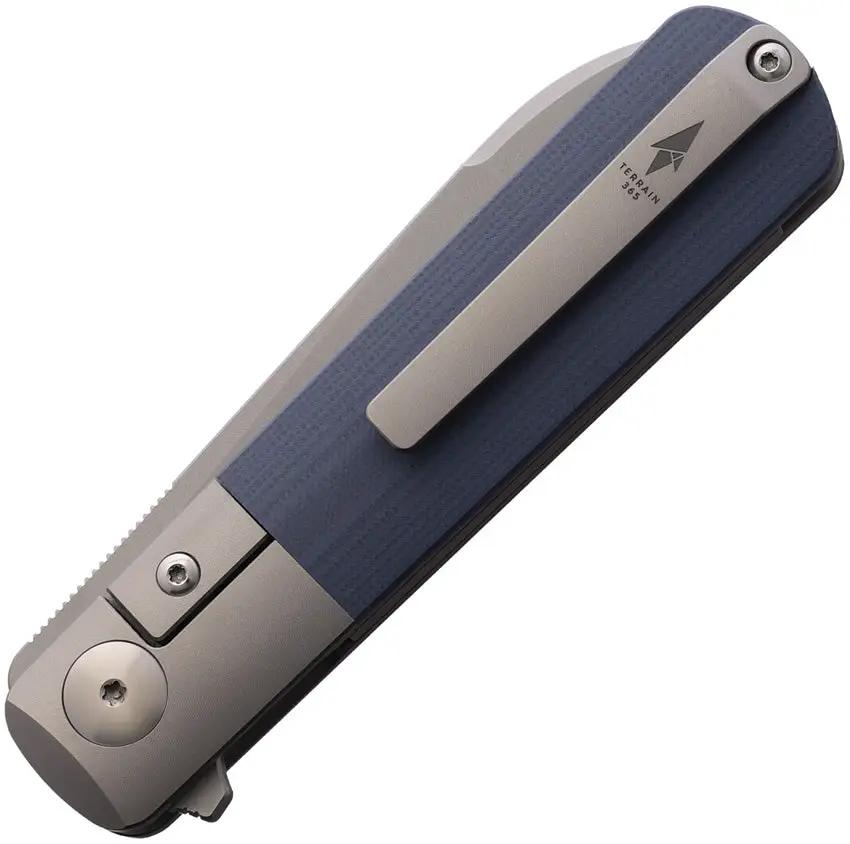 Terrain 365 Otter Flip ATB Framelock Gray 10714 - Terravantium Dendritic Cobalt Blade by Terrain 365