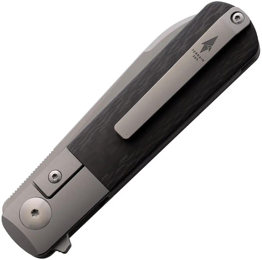 Terrain 365 Otter Flip ATB Framelock - Terravantium Dendritic Cobalt Blade With Gray Titanium Handle by Terrain 365