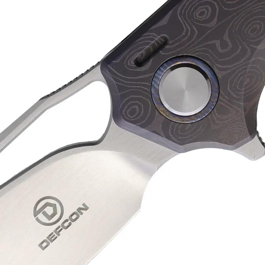 Defcon Gravity Framelock Dam Pattern TF93132 - Exotic Damascus Inlay and M390 Blade by Defcon