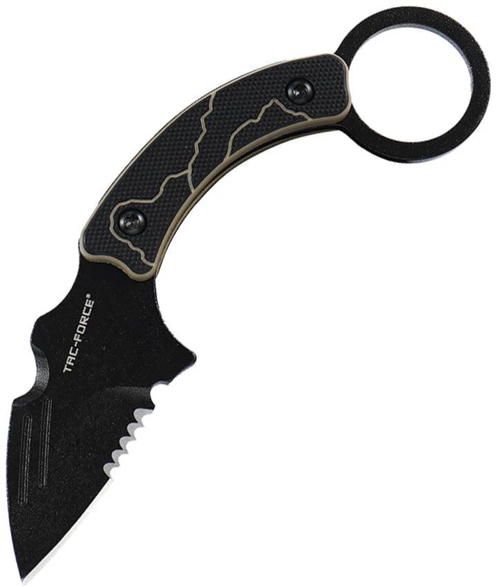Tac Force Fixed Blade Black/tan TF-FIX111GN by Tac Force
