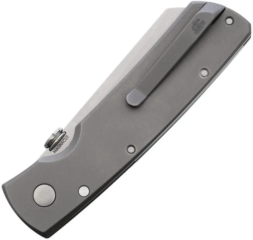Tactile Knife Company Mariner 2 Linerlock Magnacut - 3in Magnacut Sheepsfoot Blade, Gray Titanium Handle by Tactile Knife Company
