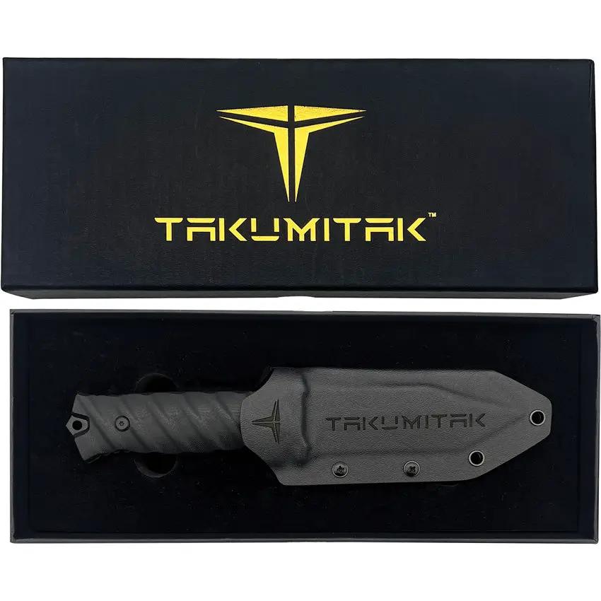 Takumitak Fulcrum Fixed Blade TKF201BK - TiNi Coated D2 Tanto Blade With Full Tang And G10 Handle by Takumitak