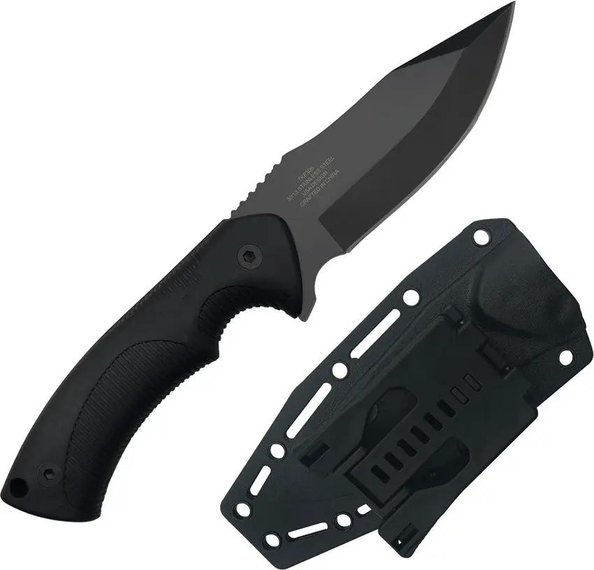 Takumitak Fit Fixed Blade TKF306 Full Tang 9 Inch Knife With Black Oxide 3Cr13 Clip Point Blade And MOLLE Clip by Takumitak