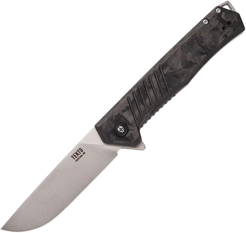 Tekto Knives F1 Alpha Linerlock CF/Silver F1R_CCBK_D2SI1_A4 by Tekto Knives