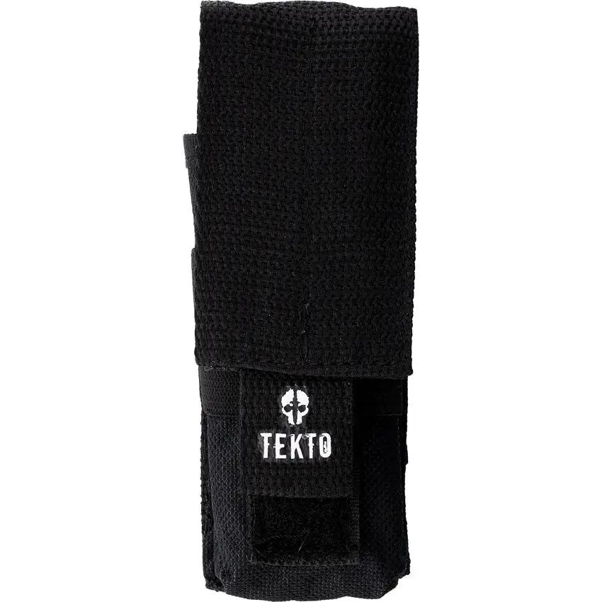 Tekto Knives F3 Charlie Button Lock Black Folding Knife - D2 Tool Steel Blade, G10 Handle, Blue Anodized Accents by Tekto Knives
