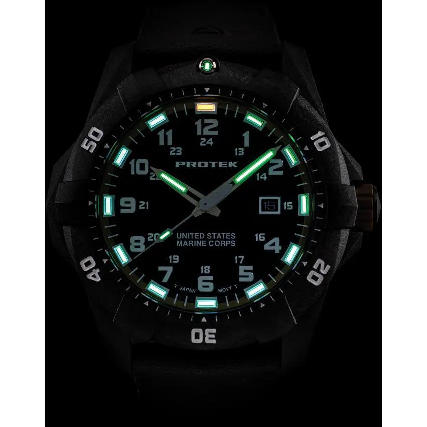 ProTek USMC Dive Watch PT1015 Rugged 42mm Carbon Composite Case For Divers And Professionals by ProTek