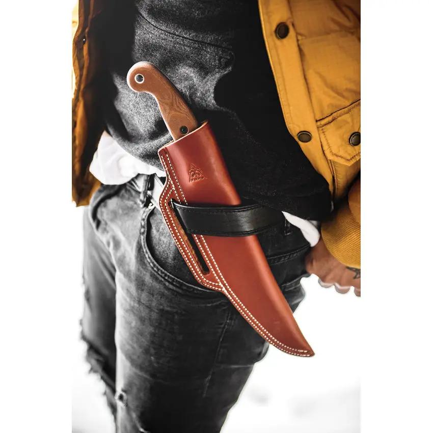 TOPS Earth Skills Knife ESK01 Outdoor Survival Knife For Outdoorsmen 8.25in 1095HC Blade Full Tang Tan Canvas Micarta by Black Country Outdoor