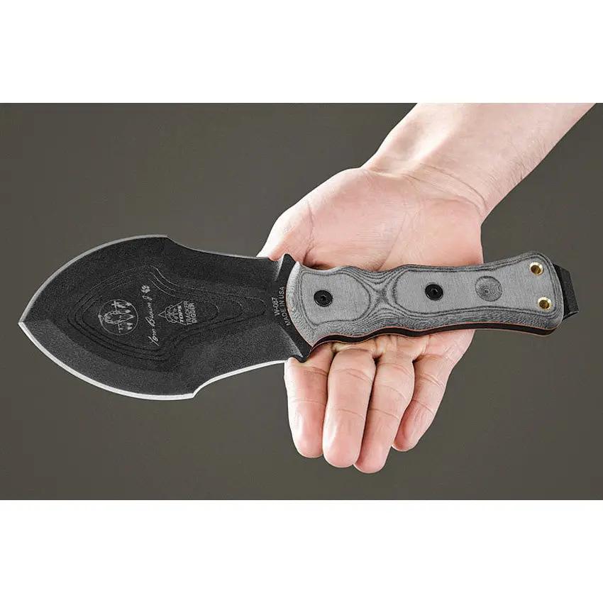TOPS Tracker Digger 1095HC Survival Knife Full Tang Glass Breaker MOLLE Sheath for Outdoor Bushcraft by Black Country Outdoor