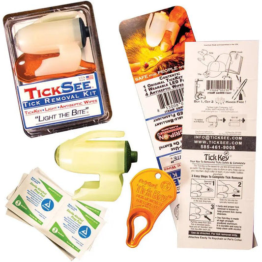 TipSee TickSee Light Tick Removal Kit GR400 TSKT - Tick Key Wearable LED Flashlight And 4 Antiseptic Wipes by TipSee Light