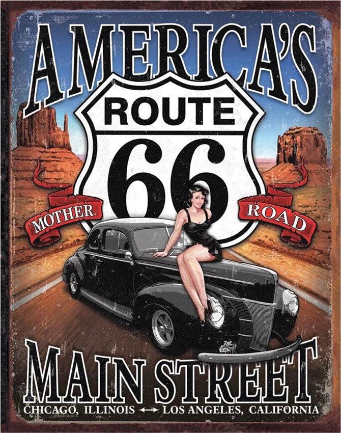 Tin Signs Route 66 Sign 1957 by Tin Signs
