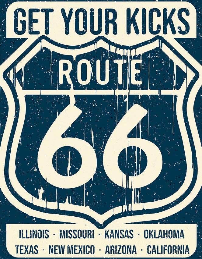 Tin Signs Get Your Kicks 2436 by Tin Signs
