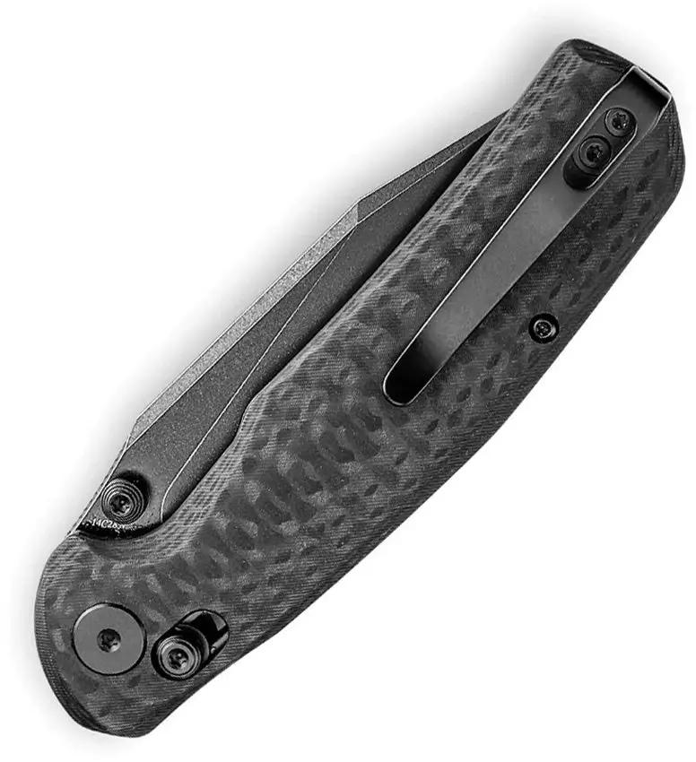 Trivisa Hornet Axis Lock CF G10 JM01-CG-14 - Stonewashed 14C28N Drop Point Blade With Carbon Fiber Pattern G10 Handle by TRIVISA