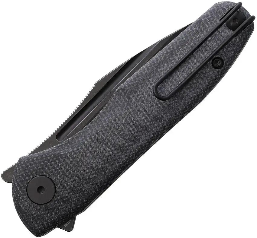 Trivisa Antliae Button Lock Knife Black TY22BM14 - 14C28N Sandvik Stainless Blade Extended Tang by TRIVISA