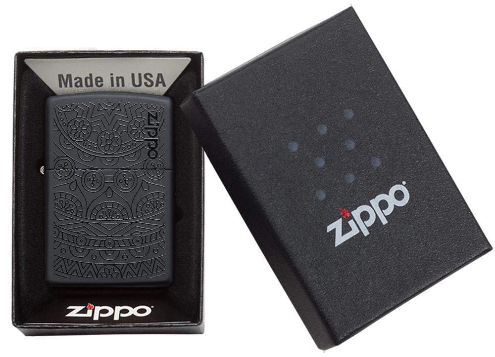 Tone on Tone Design Black Matte Zippo® Lighter
