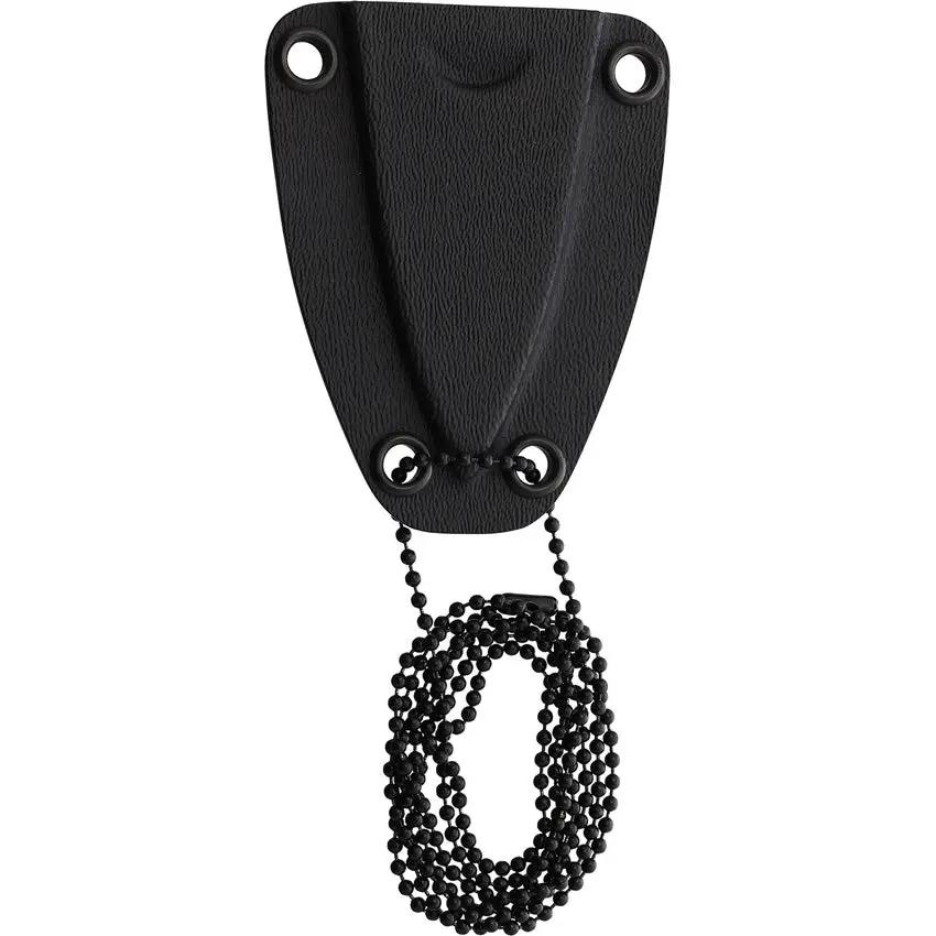 Utica Police Push Dagger - 2 Inch Black Stonewash Stainless Double Edge Blade, One-Piece, Finger Ring, Neck Sheath by Utica
