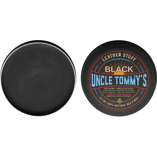 Uncle Tommy's Leather Stuff - Beeswax Leather Conditioner For All Leather Except Suede In Black Tin 3.7oz by Uncle Tommy's Stuff