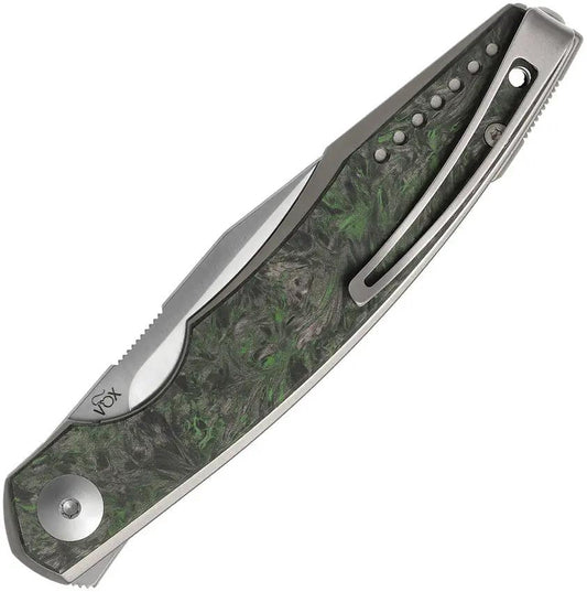 Viper Belone Linerlock Green Carbon Fiber EDC Knife - M390 Blade And Extended Tang by Viper