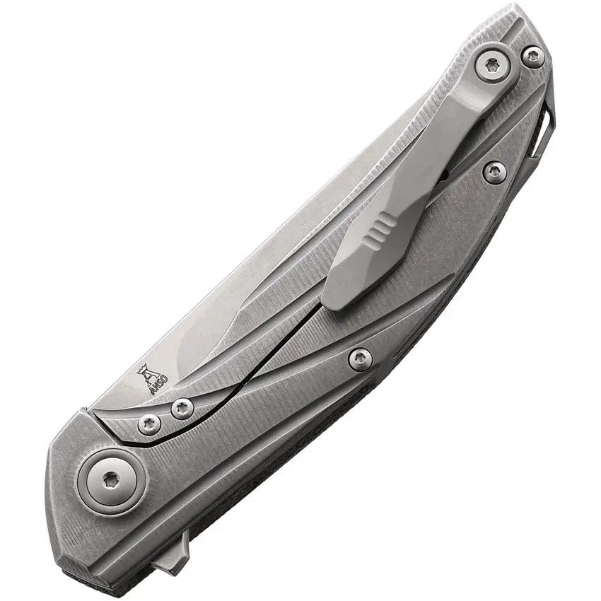 Viper Orso2 Framelock Knife - Green Canvas Micarta Handle, Stonewash Blade For EDC by Viper