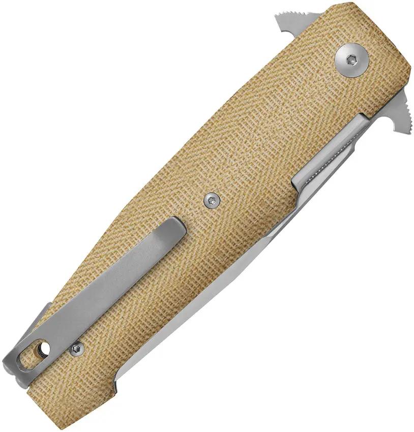 Viper Keeper 2 ASLS Lock Knife Elmax Blade Natural Canvas Micarta Handle EDC - Rugged All Purpose Everyday Carry by Viper