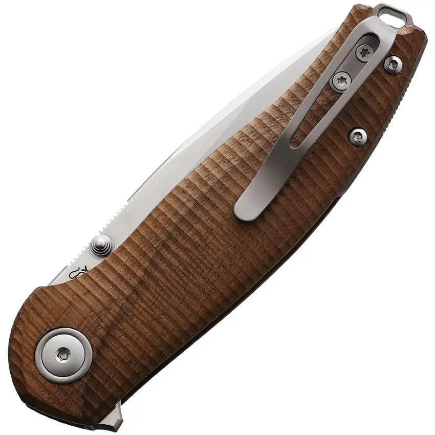 Viper Vale Linerlock Walnut Folding Knife - 3 Inch Satin MagnaCut Blade For Everyday Carry by Viper