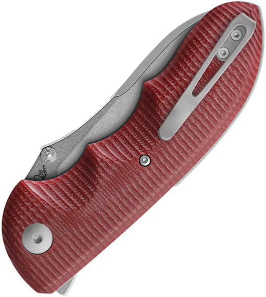 Viper Moon Button Lock Knife - Red G10 Handle With 3.5 Inch MagnaCut Blade For EDC by Viper