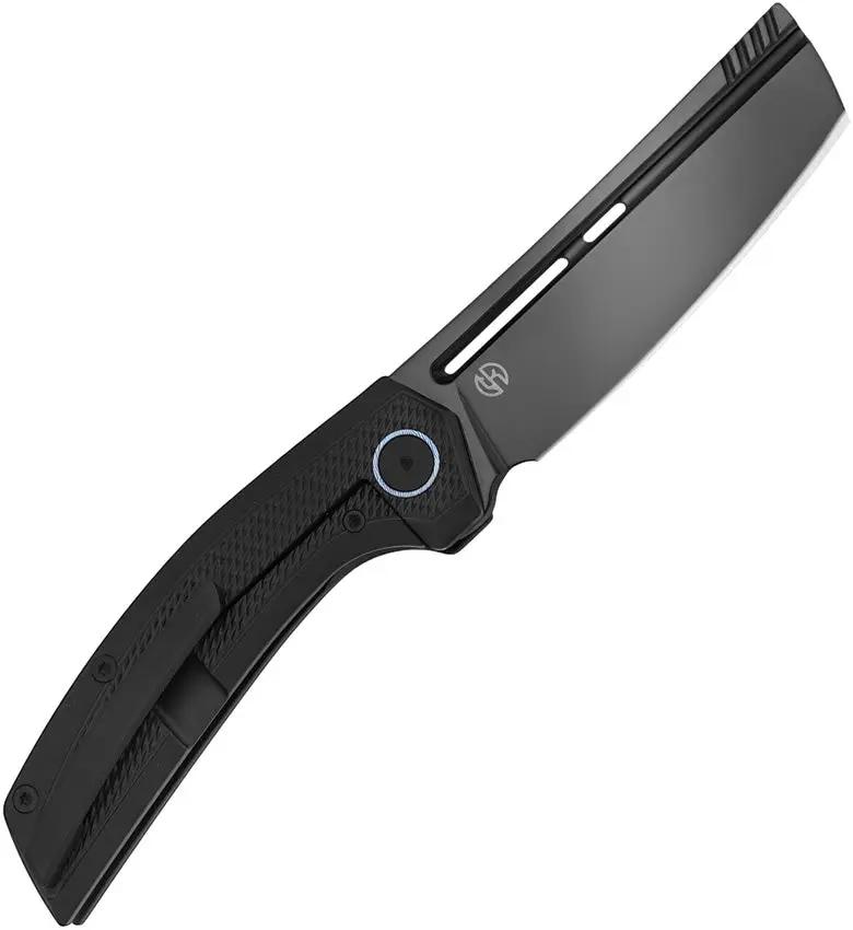Vanguard Nakiri Framelock Knife - Bohler M390 Cleaver Blade Black DLC Titanium Handle by Vanguard