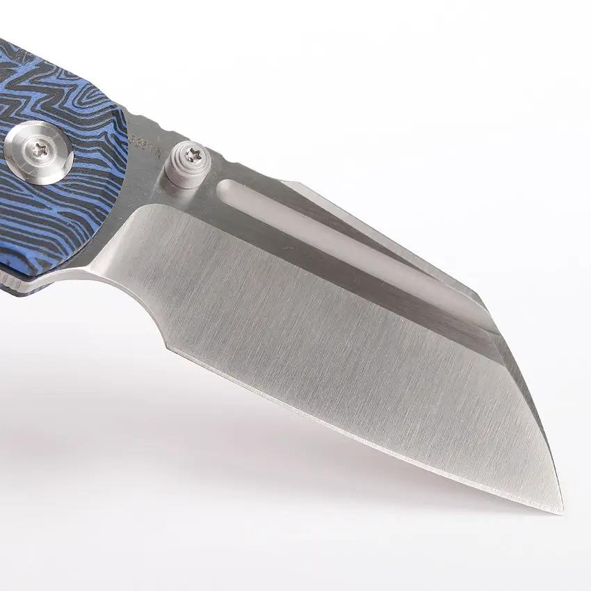 Vosteed Hedgehog Top Linerlock Knife - Precision EDC Ready 3 Inch S35VN Satin Blade With Black Blue G10 by Vosteed
