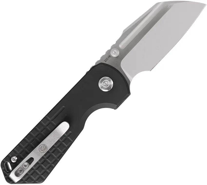 Vosteed Hedgehog Top Linerlock - 3-Inch S35VN Sheepsfoot Blade With Black Aluminum Handle For EDC Enthusiasts by Vosteed