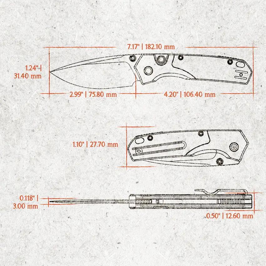 Vosteed Psyop 299 Top Linerlock Premium EDC Knife - S35VN Drop Point Blade In Green Micarta by Vosteed