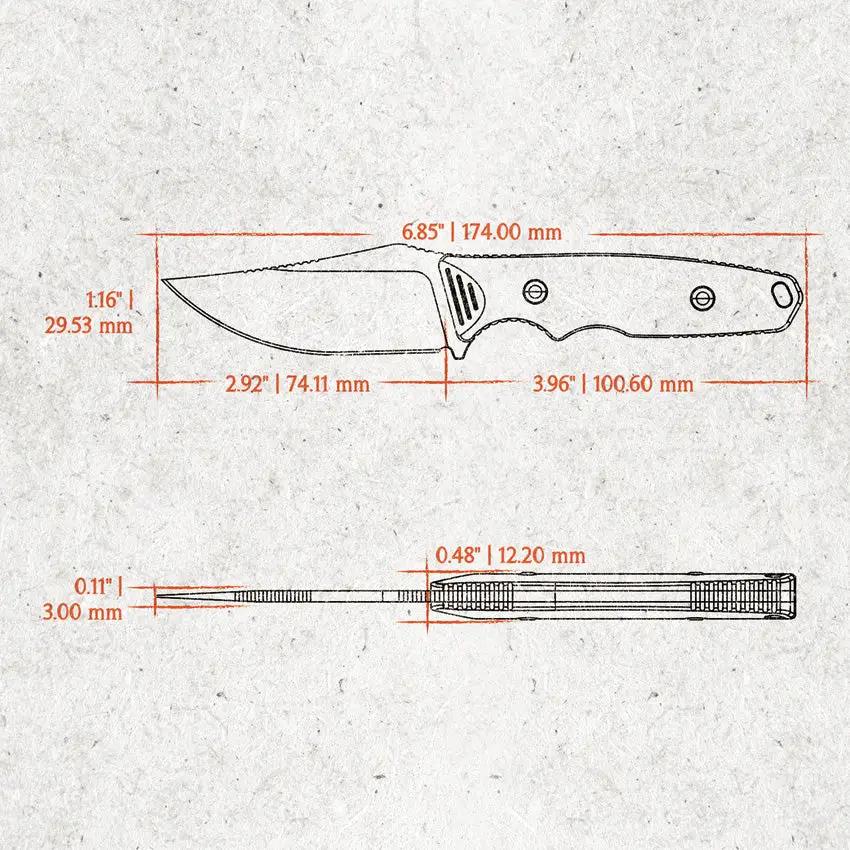 Vosteed H Back Fixed Blade Knife With Nitro V Steel 3 Inch Clip Point Blue G10 Handle For Outdoor EDC Enthusiasts by Vosteed