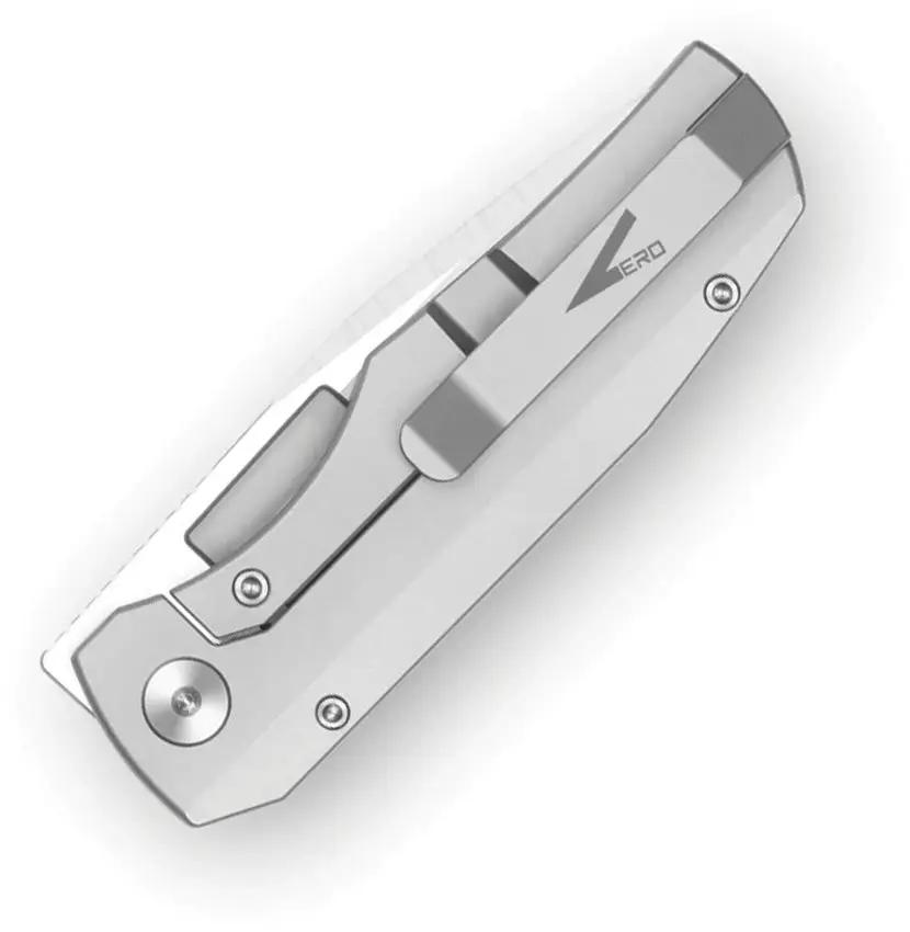 Vero Engineering Nova Mini Framelock Hand Satin - Compact Bohler M390 Drop Point Knife with Titanium Handle by Vero Engineering