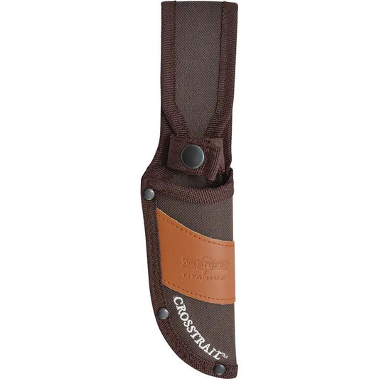 Western Cross Trail Fixed Blade - 4-In Titanium Bonded Guthook Blade With Thumb Ridge, Full Tang by Western