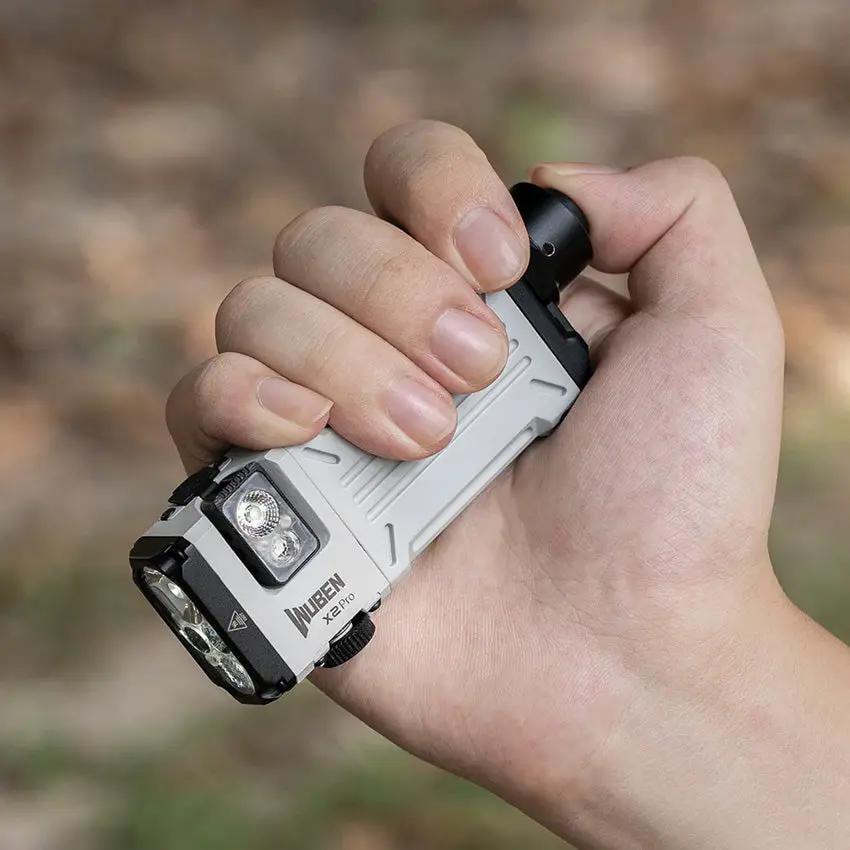 Wuben X2 Pro RGB Flashlight White - Rechargeable 1500 Lumen Outdoor Torch With Magnetic Tail by WUBEN