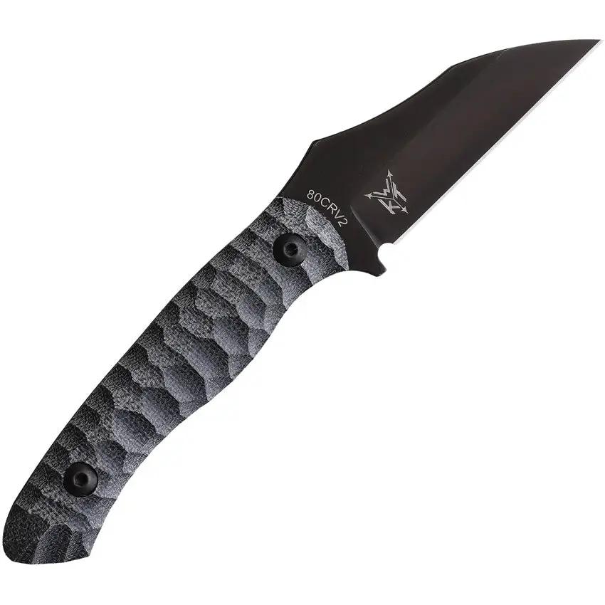 Wachtman Knife And Tool Kliff Fixed Blade Black KBF - Wharncliffe Blade With Black Oxide 80CrV2 Steel Full Tang by Wachtman Knife & Tool