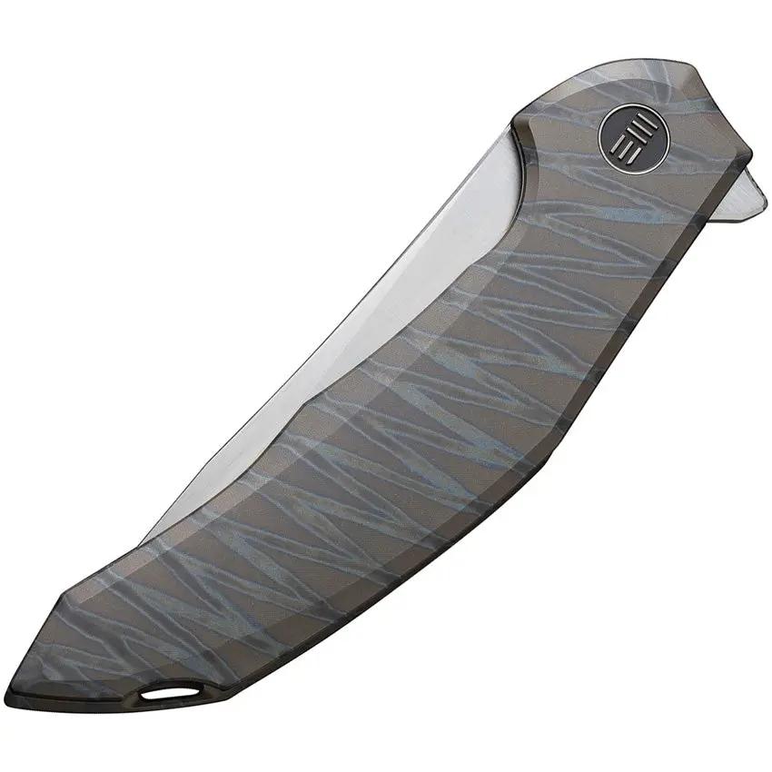 We Knife Merata Framelock Titanium Limited Edition EDC Knife - Flame Anodized CPM-20CV Satin Blade by We Knife Co Ltd