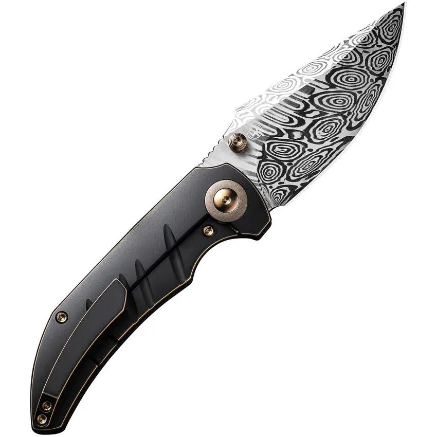 We Knife Riff Raff Framelock EDC Knife - Damasteel Blade With Titanium Handle And Clip by We Knife Co Ltd