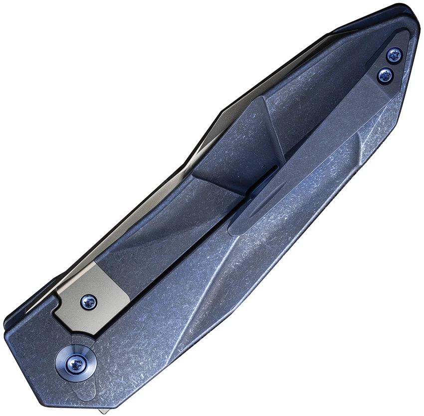 We Knife Co Ltd Solid Framelock Blue Bead Blast CPM20CV Blade EDC Pocket Knife With Titanium Handle by We Knife Co Ltd