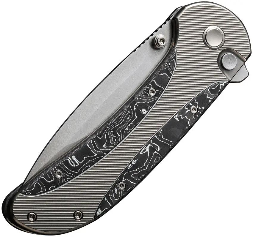 WE Knife Zizzit Button Lock Knife CPM-20CV Bead Blast Blade Titanium Handle CF Inlay EDC - Precision Cutting by We Knife Co Ltd