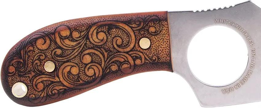 Whiteknuckler Brand Convertible C7 Leatherwood - 154CM Stainless Blade Full Tang Lanyard Hole by Whiteknuckler Brand