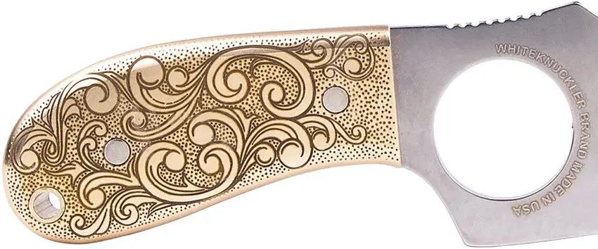 Whiteknuckler Brand Convertible C7 Doubloon 7 Inch Overall Stonewash 154CM Blade Full Tang Leatherwood Handle by Whiteknuckler Brand