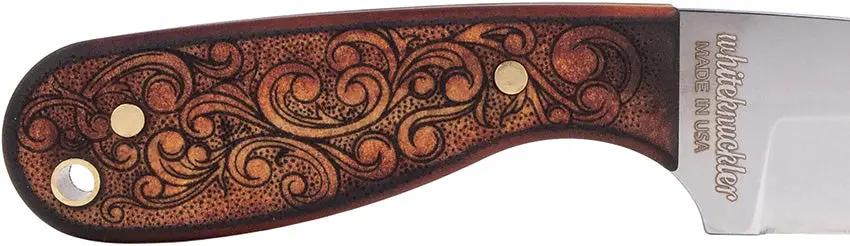 Whiteknuckler Brand Classic M3 Leatherwood M3-030102 - 7.5 Inch Overall 154CM Blade Leatherwood Handle Belt Sheath by Whiteknuckler Brand