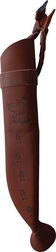Wood Jewel Finland Fixed Blade 23FIN - Satin Carbon Steel Blade With Curly Birch Handle And Reindeer Horn Pommel by Wood Jewel
