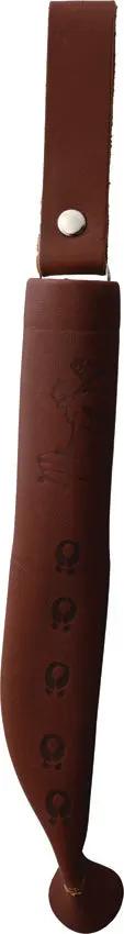 Wood Jewel Fixed Blade Knife 23LUU - Reindeer Horn Handle Carbon Steel Blade With Leather Belt Sheath by Wood Jewel