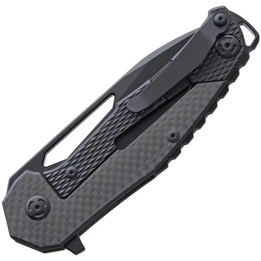 Willumsen Copenhagen Chibs Framelock - Black D2 Tool Steel Drop Point Blade With Titanium Handle And Carbon Fiber Inlay by Willumsen Copenhagen