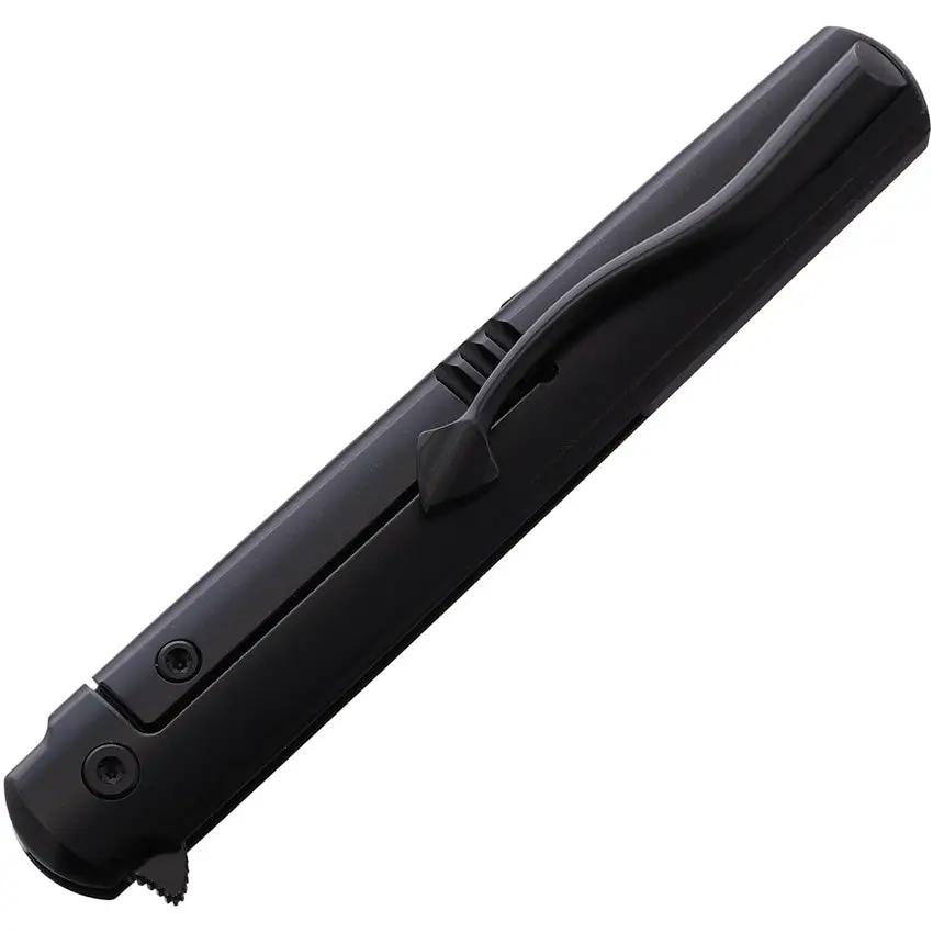 ZIEBA Six Harpoon Framelock - MagnaCut Blade With Black Titanium Handle And Extended Tang Pocket Clip by ZIEBA