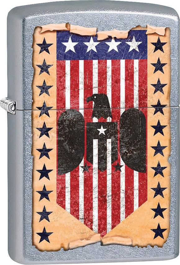 Zippo Patriotic Design Lighter Street Chrome Finish Gift Boxed for Patriots and Collectors by Zippo
