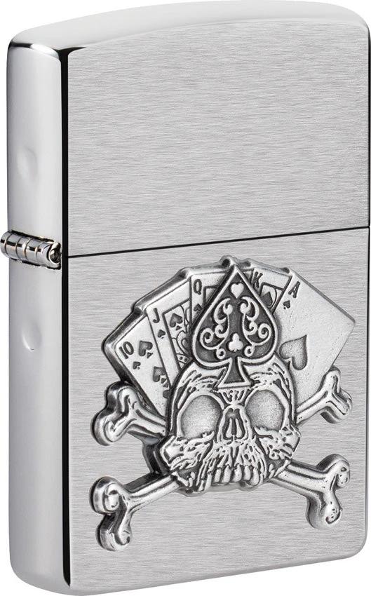 Zippo Card Skull Emblem Lighter 49293 by Zippo