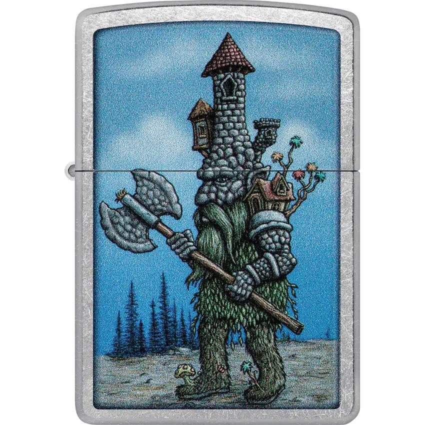 Zippo Castle Troll Lighter - Street Chrome Finish Collectible Fantasy Fire Starter For Troll Fans by Zippo
