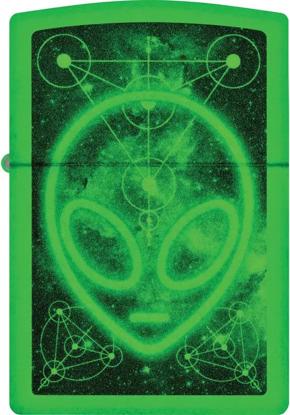 Zippo Glowing Alien Lighter 46288 - Glow In The Dark Collectible Gift For Sci Fi Fans And Collectors by Zippo