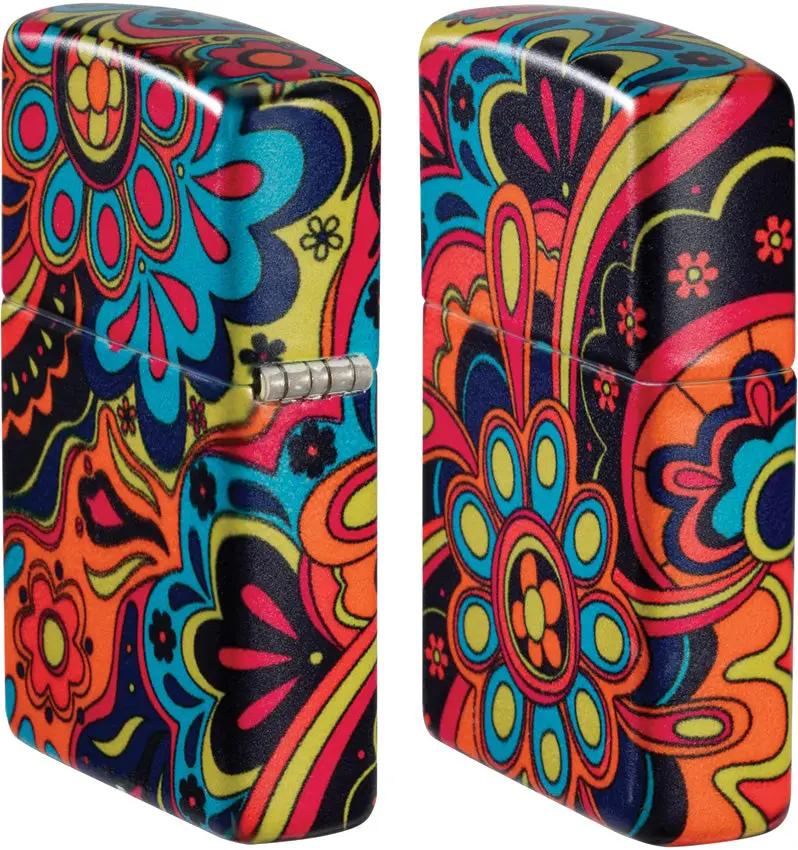 Zippo Flower Power Lighter 46128 - Gift Ready Boxed For Collectors With Vibrant 540 Color Process Finish by Zippo